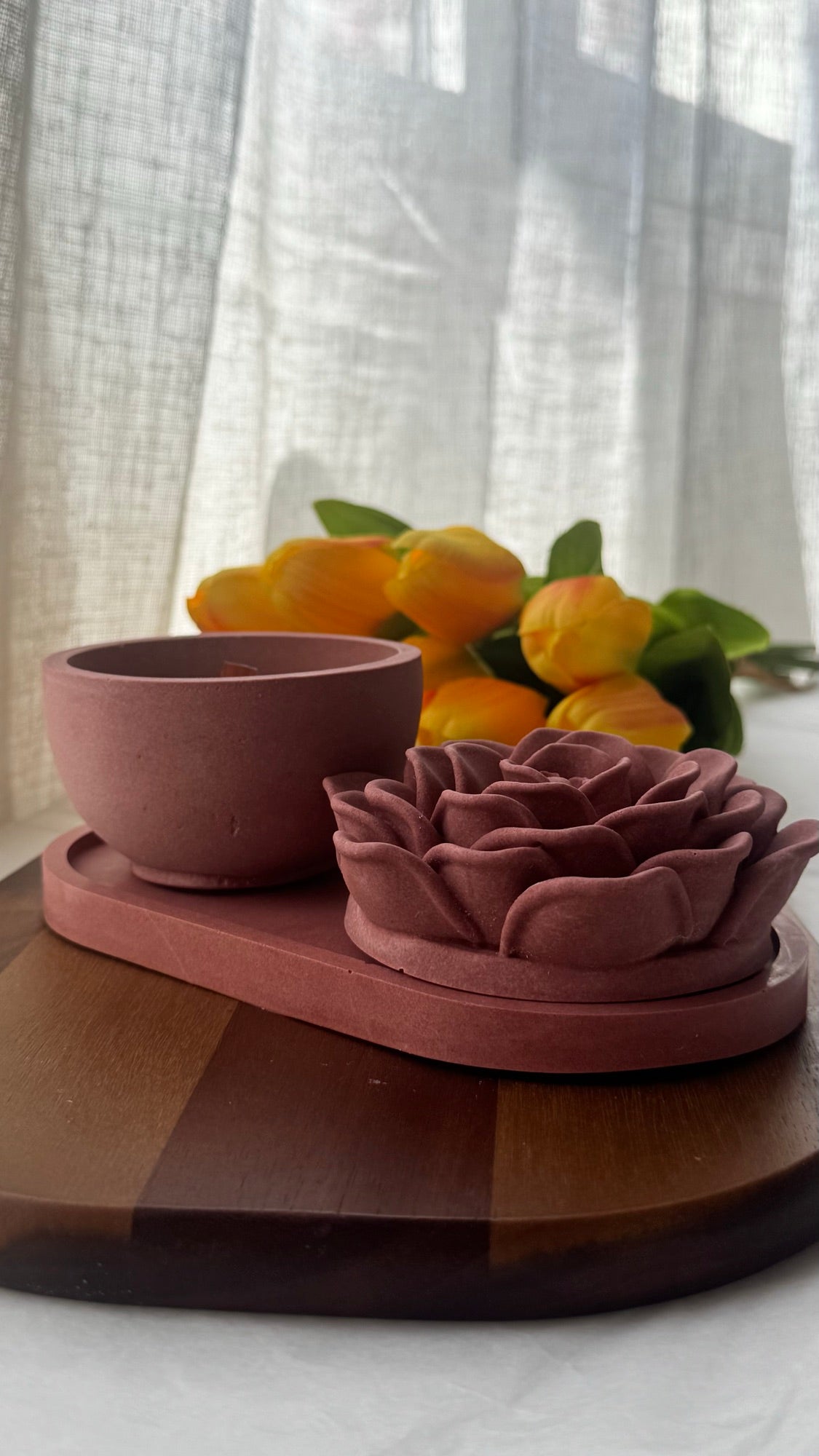 Vela Bloom flor de cera de soja con mecha de madera — VIGGÓ STUDIO (foto 5)