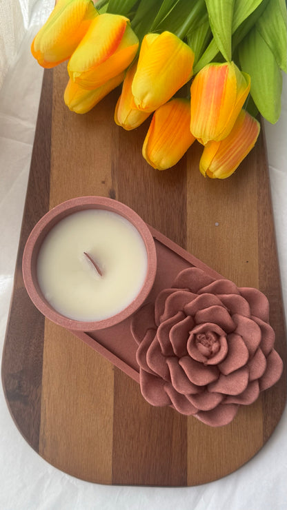 Vela Bloom flor de cera de soja con mecha de madera — VIGGÓ STUDIO (foto 6)
