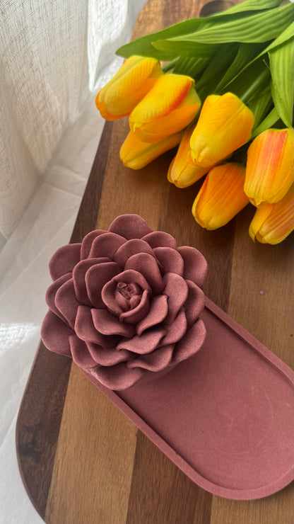 Vela Bloom flor de cera de soja con mecha de madera — VIGGÓ STUDIO (foto 9)