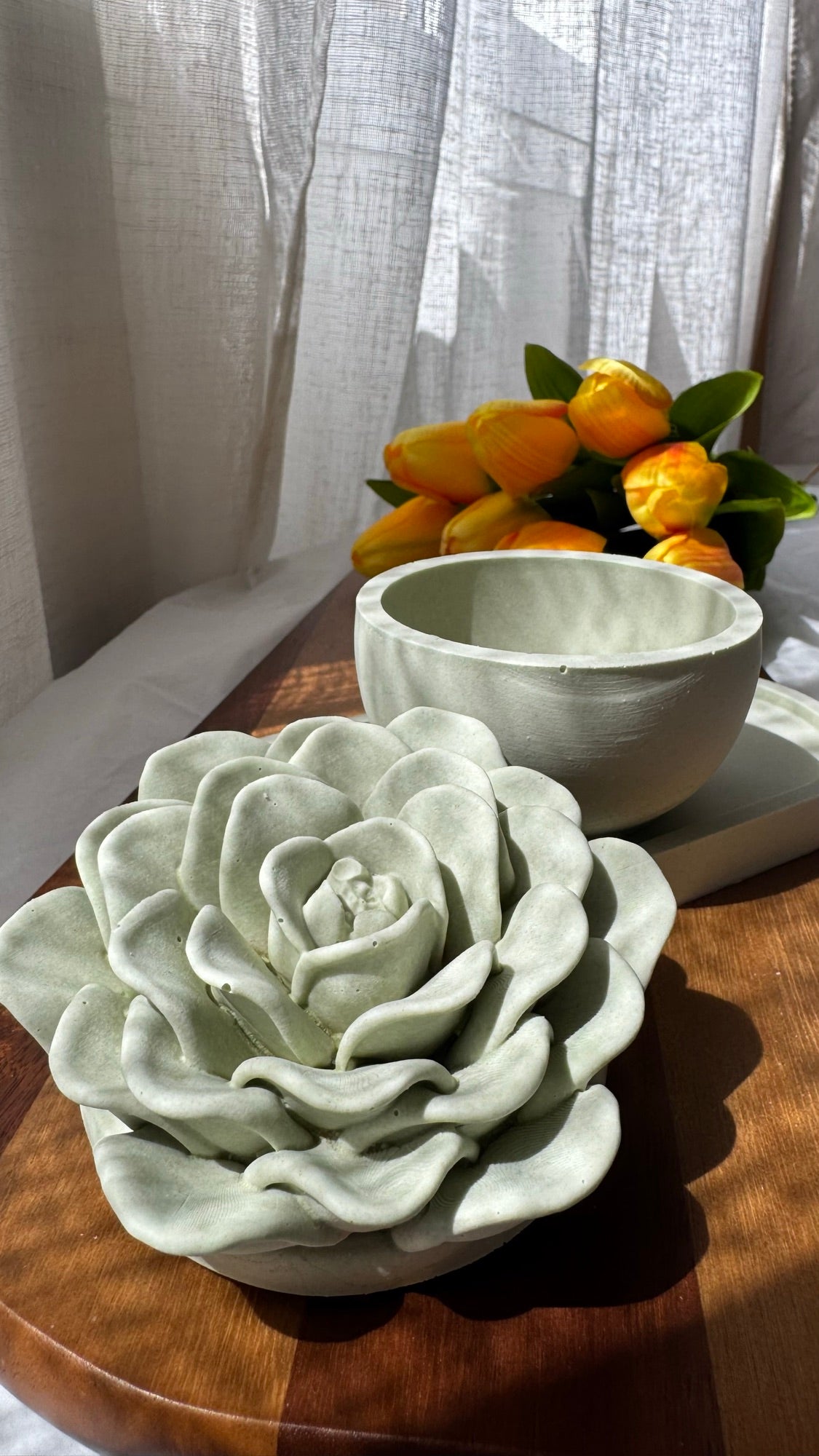 Vela Bloom flor de cera de soja con mecha de madera — VIGGÓ STUDIO (foto 17)