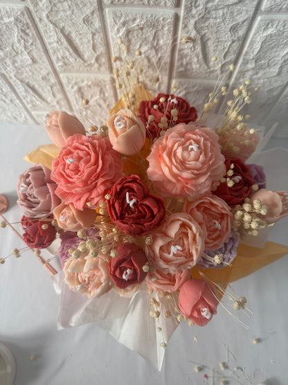 Bouquet de flores variadas en cera de soja — VIGGÓ STUDIO